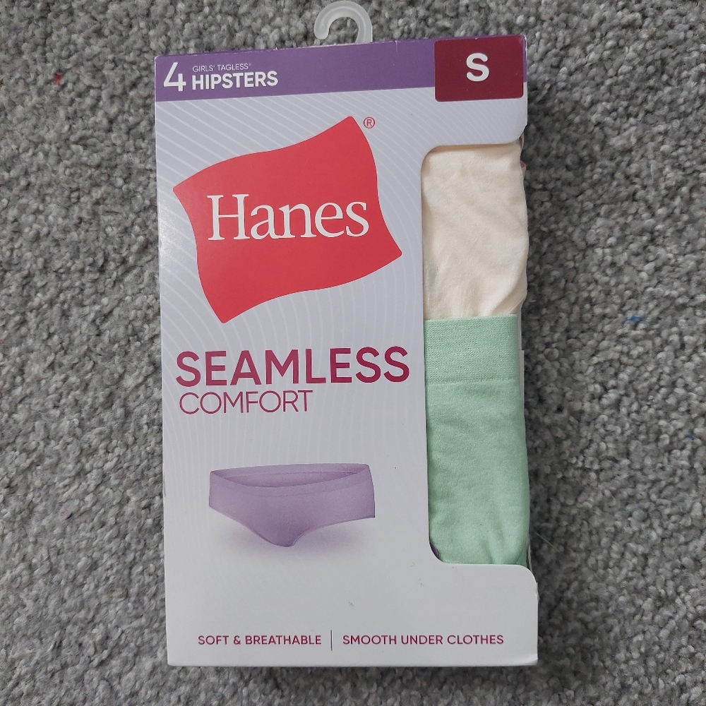 Hanes Girls' hipster underwear 4 pack Small seamless comfort breathable
